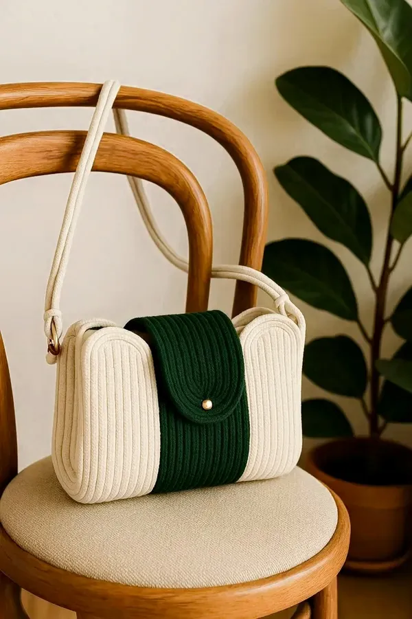 Handmade_cotton_cored_corssbody_Bags_small_purse_with_gold_chain_strap_and_strap_and_clasp,_Elegant_shoulder_bag,