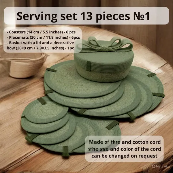 Cotton_Rope_Table_Mats_Kitchen_&_Christmas:_Décor_plece_mat_set_of_6;_round_woven_placemats_,_round_placemats;_Dining_table_mast