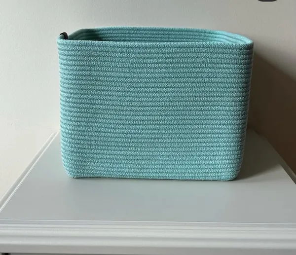 Cotton_Rope/_Jute_/Small_Dry_grass/Natural_Cane/Chic_Dry_Grass_Bag/Cotton_Rope_Woven_Basket_Toy,Book,Cloth_Storage_Basket_Bin_For_Living_Room,Light_Green_SQR_Box