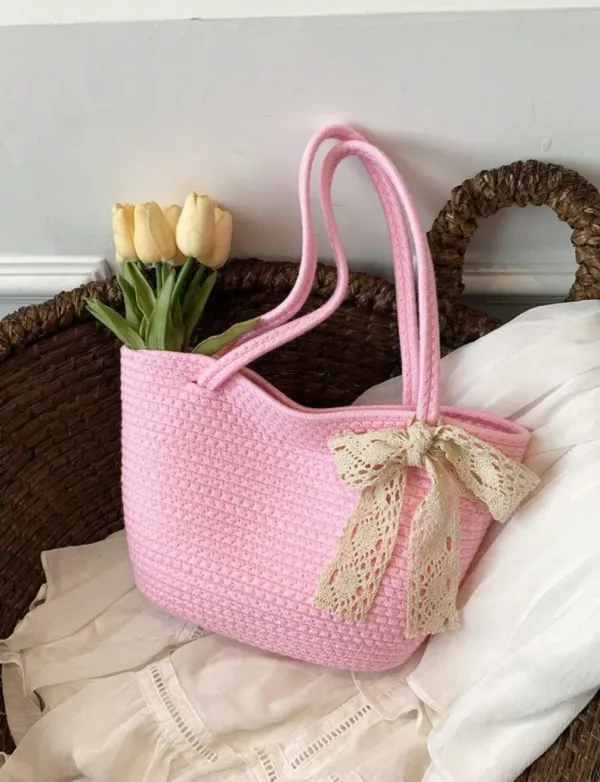 Sustainable_Satchels_Jute_&_Cotton_Women_Bag__pink_plaine