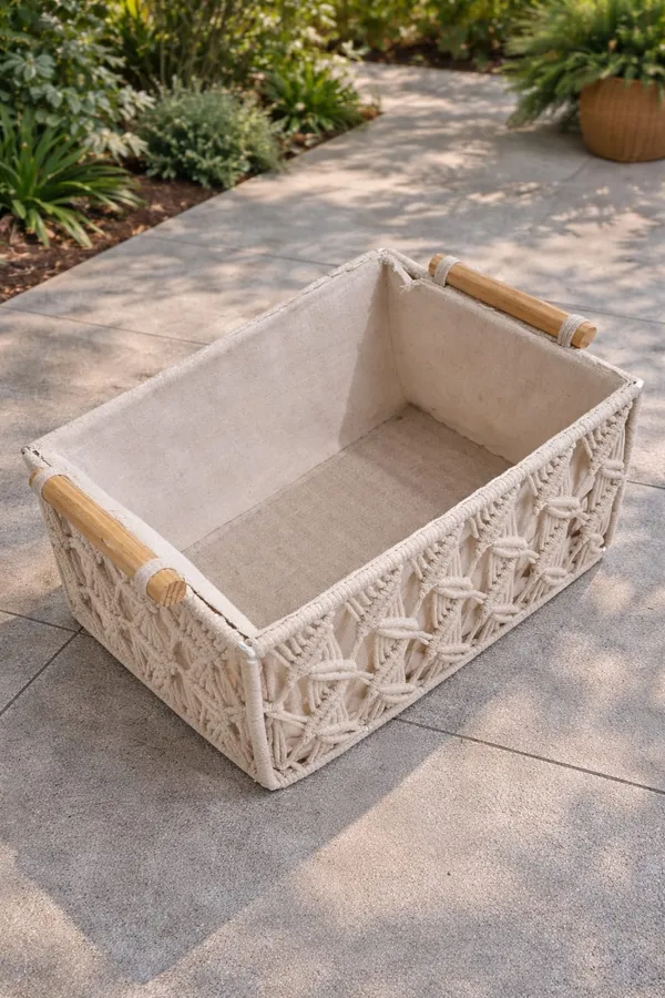 Macrame_storage_basket_Luxurious_Decorative_Organizer_Affordable_Home_décor_style_macrame_storage_basket_handmade_100%_cotton_macrame_storage_bucket_boho_hamper