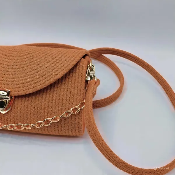 Handmade_cotton_cored_corssbody_Bags_small_purse_with_gold_chain_strap_and_strap_and_clasp,_Elegant_shoulder_bag,
