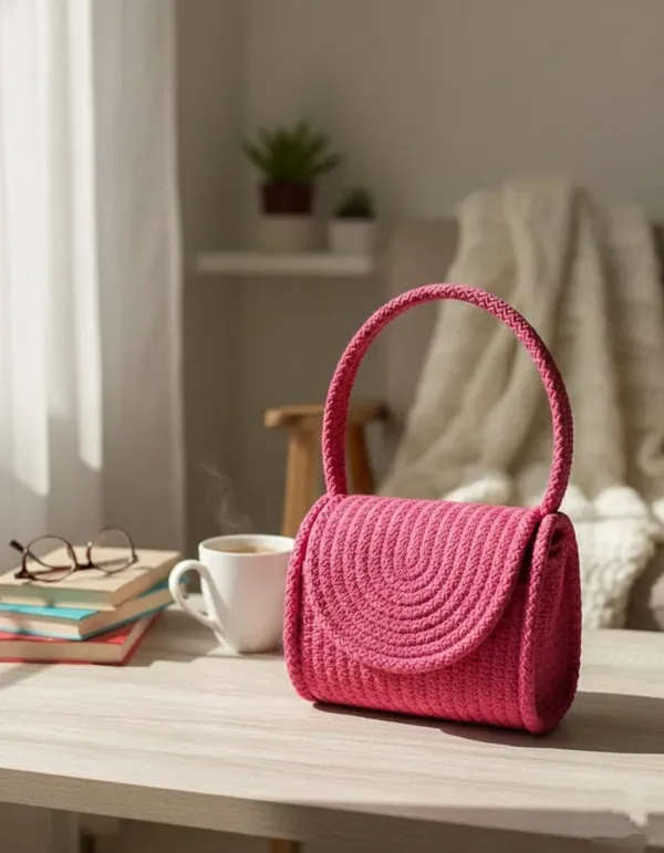 Cotton_rope_boho_fancy_handbag_stlish_handmade_.Handmade_cotton_cored_corssbody_Bags_small_purse_with_gold_chain_strap_and_strap_and_clasp,_Elegant_shoulder_bag,