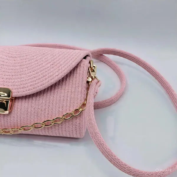 Handmade_cotton_cored_corssbody_Bags_small_purse_with_gold_chain_strap_and_strap_and_clasp,_Elegant_shoulder_bag,