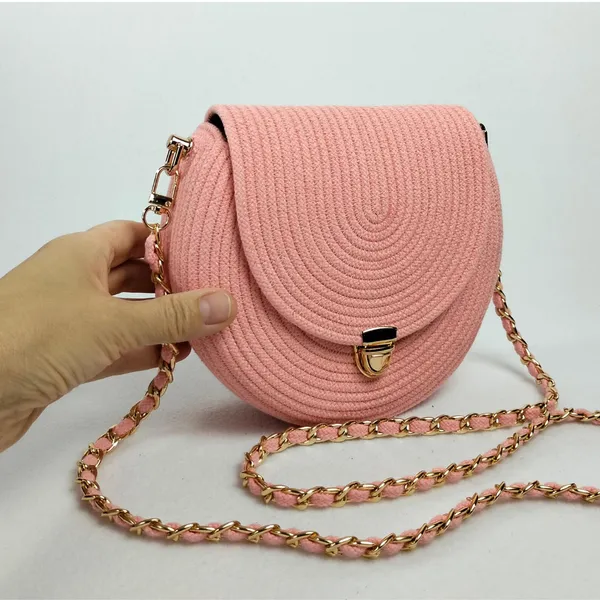 Handmade_cotton_cored_corssbody_Bags_small_purse_with_gold_chain_strap_and_strap_and_clasp,_Elegant_shoulder_bag,