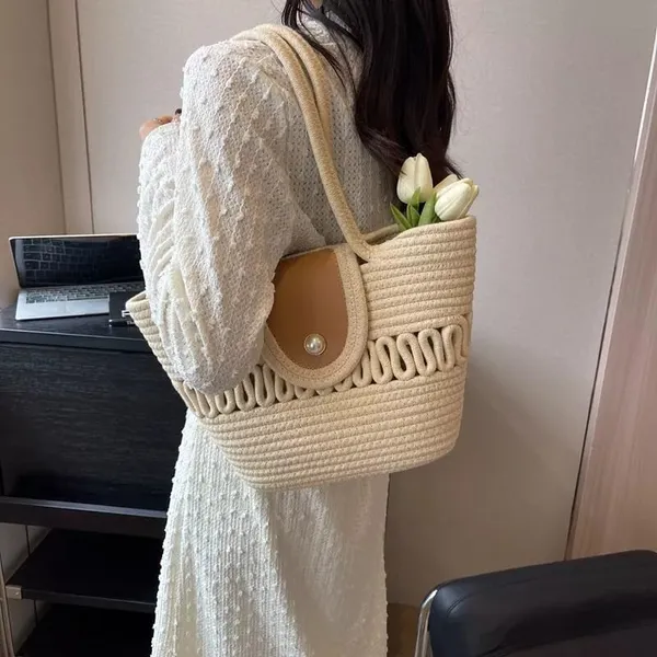 The_Elegant_Weave_Top_Handle_Tote_Versatile_Women_Shoulder_Handbag_with_Timeless_Charm