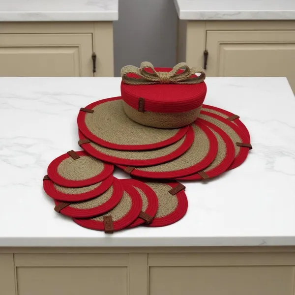 Cotton_Rope_Table_Mats_Kitchen_&_Christmas:_Décor_plece_mat_set_of_6;_round_woven_placemats_,_round_placemats;_Dining_table_mast