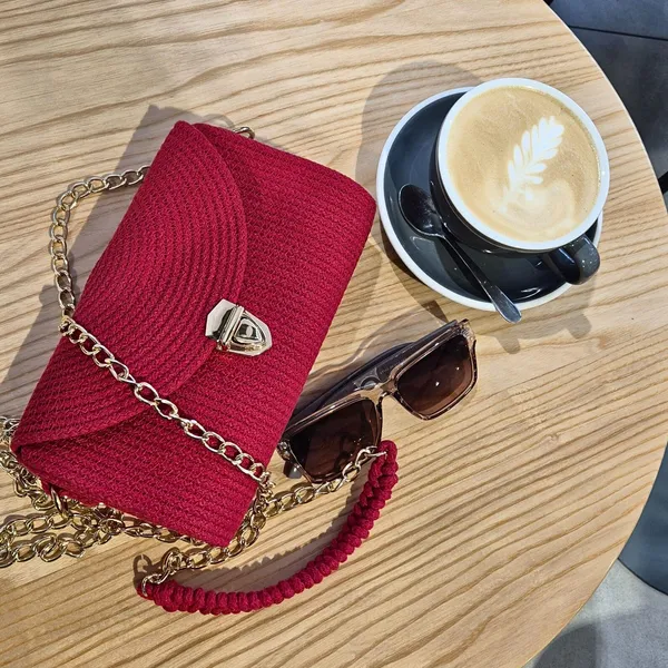 Handmade_cotton_cored_corssbody_Bags_small_purse_with_gold_chain_strap_and_strap_and_clasp,_Elegant_shoulder_bag,