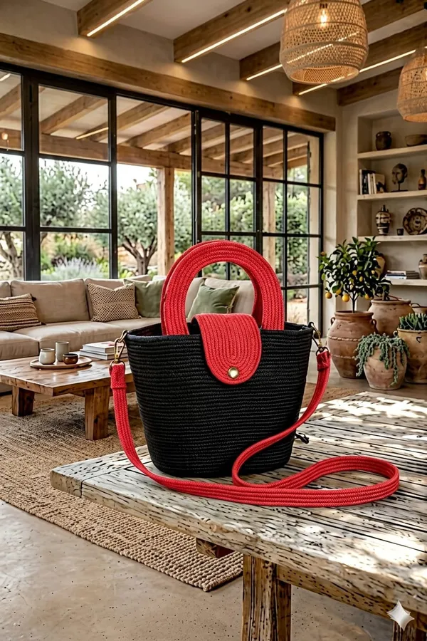 Cotton_Rope_Handmade_Cotton_rope__ring_design_bag___Rope_Crossbody_-_Bho_Summer_Pures_Handmade_Claret_Woven_Straw_Bag:_Boho_Wooden_Handle_Purse