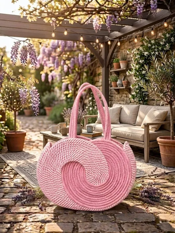 Cotton_Rope_Handmade_Cotton_rope__ring_design_bag___Rope_Crossbody_-_Bho_Summer_Pures_Handmade_Claret_Woven_Straw_Bag:_Boho_Wooden_Handle_Purse