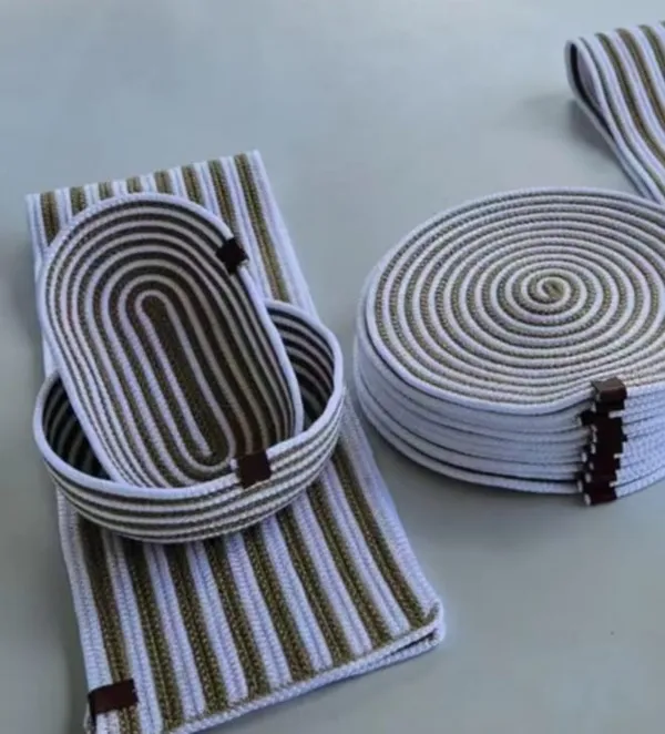 Cotton_Rope/_Jute_/Small_Dry_grass/Natural_Cane/Chic_Dry_Grass_Bag/Woven_Boho_Farmhouse_Table_/Kichen_Décor/Washable_And_Handmade_Rustic_Table/Cotton_Rppe_Oval_Basket/Cotton_Rope__Table_Runner/Placemat_Natrual_Burlap_Farmhouse_Coster_For_Drink/Dining_Kitchen_Desk_Décor/Oval_Basket/_White_Beige