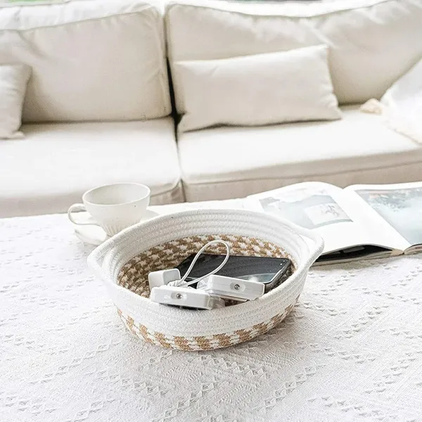Cotton_Rope/_Jute_/Small_Dry_grass/Natural_Cane/Chic_Dry_Grass_BagCotton_Rope_Oval_Set_For_Living_Room-White_And_Beige_Molding
