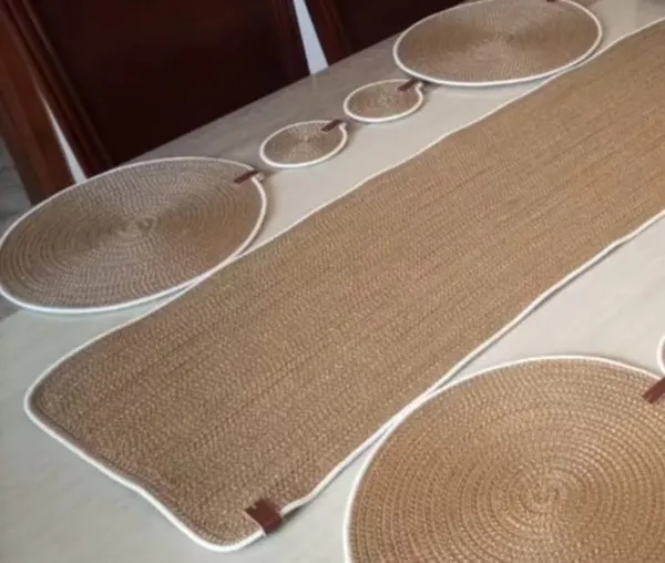 Cotton_Rope/_Jute_/Small_Dry_grass/Natural_Cane/Chic_Dry_Grass_Bag/Woven_Boho_Farmhouse_Table_/Kichen_Décor/Washable_And_Handmade_Rustic_Table/Cotton_Rppe_Oval_Basket/Cotton_Rope__Table_Runner/Placemat_Natrual_Burlap_Farmhouse_Coster_For_Drink/Dining_Kitchen_Desk_Décor/Oval_Basket/_White_Beige