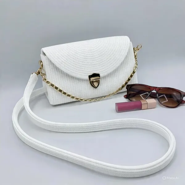 Handmade_cotton_cored_corssbody_Bags_small_purse_with_gold_chain_strap_and_strap_and_clasp,_Elegant_shoulder_bag,