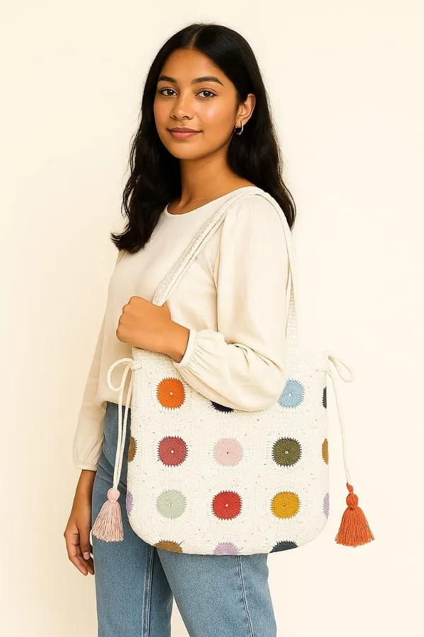 MULTICOLOR_BANTRICK_Handbag__Handmade_Small_Dry_grass/Natural_Cane/Chic_Dry_Grass_bag/handbag_from_Manipur/carry_tote_bag_Sling_Bags_White-pink-Cartoon