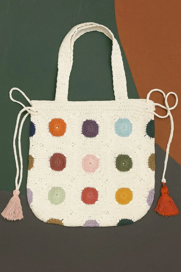 MULTICOLOR_BANTRICK_Handbag__Handmade_Small_Dry_grass/Natural_Cane/Chic_Dry_Grass_bag/handbag_from_Manipur/carry_tote_bag_Sling_Bags_White-pink-Cartoon