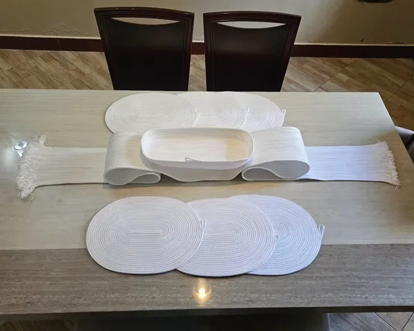 Cotton_Rope/_Jute_/Small_Dry_grass/Natural_Cane/Chic_Dry_Grass_Bag/Woven_Boho_Farmhouse_Table_/Kichen_Décor/Washable_And_Handmade_Rustic_Table/Cotton_Rope__Table_Runner/Placemat_Natrual_Burlap_Farmhouse_Coster_For_Drink/Dining_Kitchen_Desk_Décor_White.