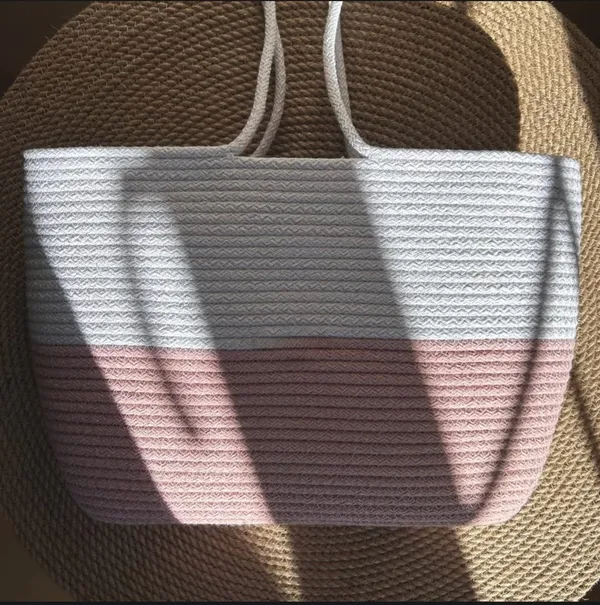 Cotton_Rope/_Jute_/Small_Dry_grass/Natural_Cane/Chic_Dry_Grass_Bag/Cotton_Rope_Woven_Bag_For_Women_Vibrant_Cotton_Rope_Handbag_Chic_Large_Tote_For_Women,Stylish_Carryall_&_Shoulder_White=-Pink_Bag