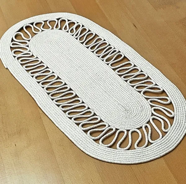 Cotton_Rope/_Jute_/Small_Dry_grass/Natural_Cane/Chic_Dry_Grass_Bag/Super_Area_Rugs/All_Natural_Soft_Jute_Braided_Hand-Woven_Rug_Natural_White_Pyal_Oval_Mat