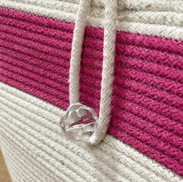 Cotton_Rope/_Jute_/Small_Dry_grass/Natural_Cane/Chic_Dry_Grass_Bag/Cotton_Rope_Woven_Bag_For_Women_Vibrant_Cotton_Rope_Handbag_Chic_Large_Tote_For_Women,Stylish_Carryall_&_Shoulder_White-Red-White_Bag