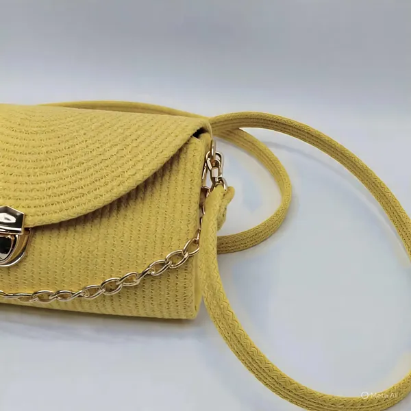 Handmade_cotton_cored_corssbody_Bags_small_purse_with_gold_chain_strap_and_strap_and_clasp,_Elegant_shoulder_bag,