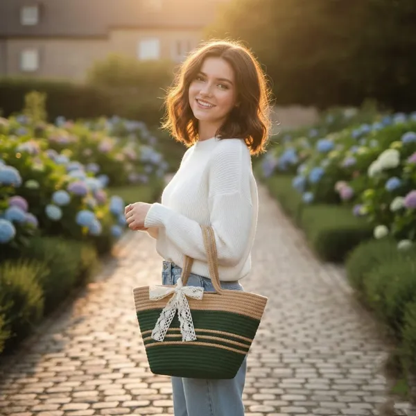 Eco-_Friendly_Handmade_Women_Jute_Strap_Bag_in_Beige_-Green