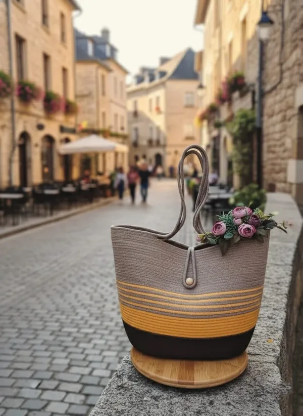 Bantrick_Yellow_&_Beige_Mix_Eco-Friendly_Handmade_Jute_Tote_Bag