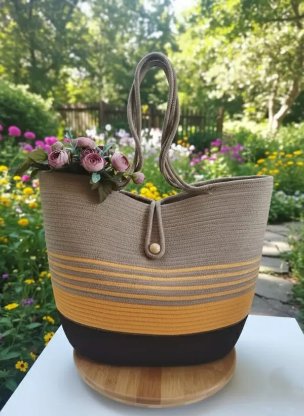 Bantrick_Yellow_&_Beige_Mix_Eco-Friendly_Handmade_Jute_Tote_Bag