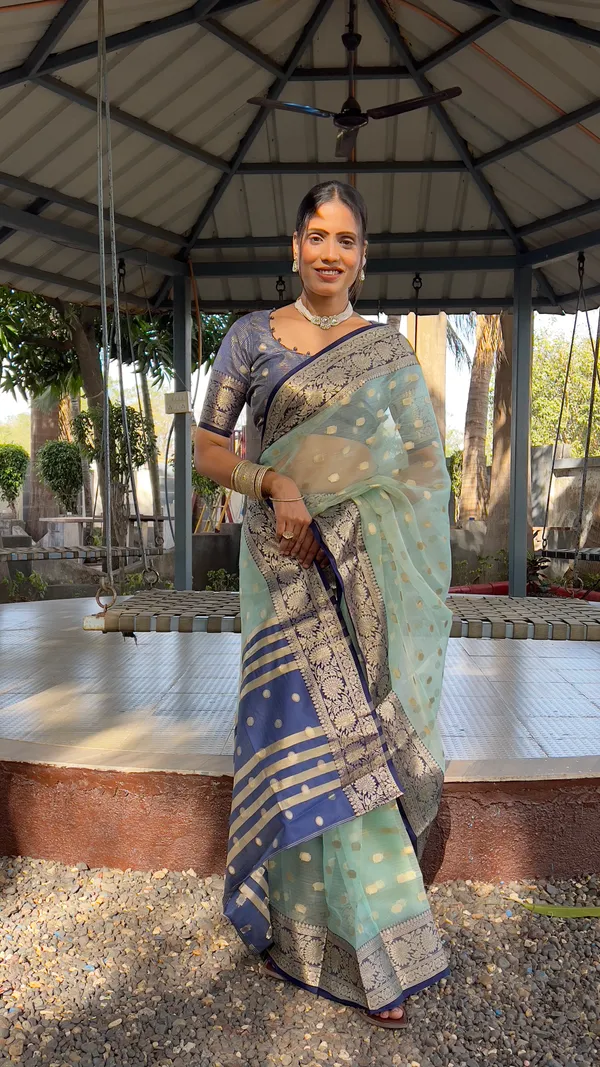 Rama_Blue_Royal_Ready_To_Wear_Soft_Organza_Silk_Saree_With_Blouse_Piece_For_Women