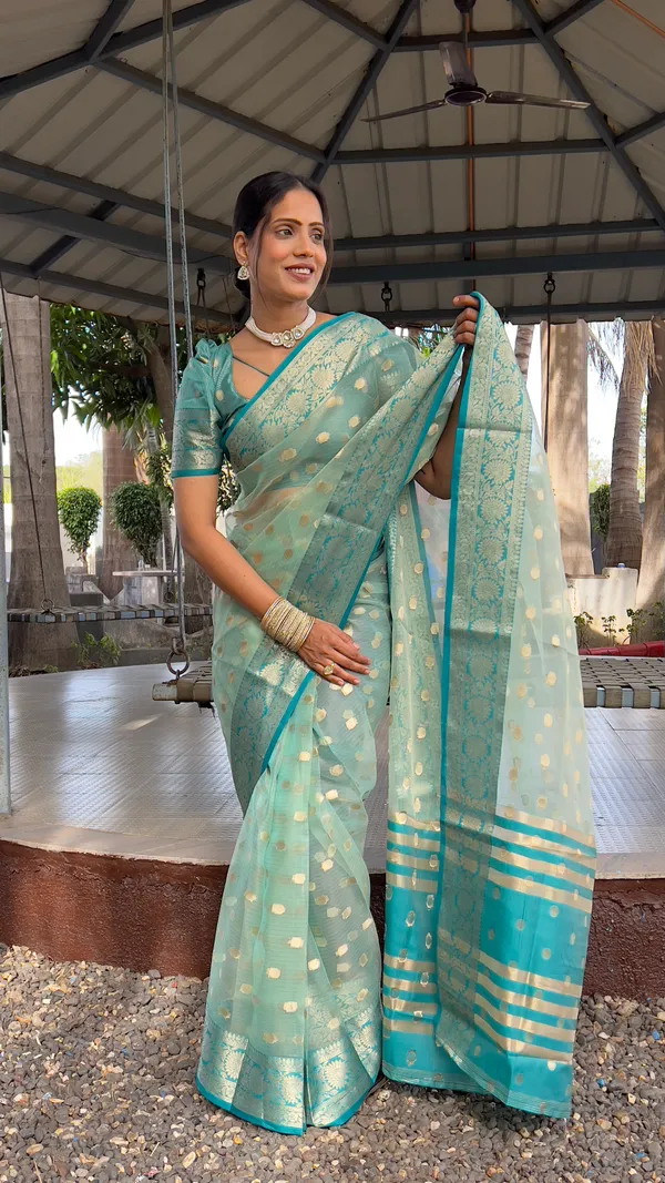 Rama_Classical_Ready_To_Wear_Soft_Organza_Silk_Saree_With_Blouse_Piece_For_Women