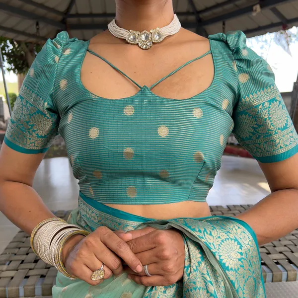 Rama_Classical_Ready_To_Wear_Soft_Organza_Silk_Saree_With_Blouse_Piece_For_Women