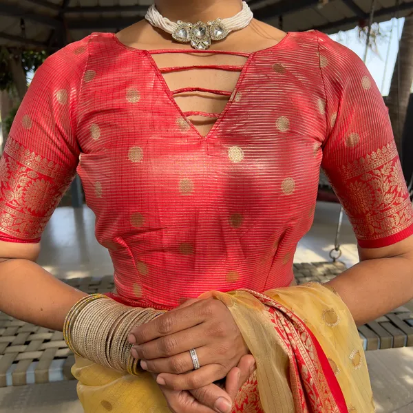Yellow_Red_Splendid_Silks_Ready_To_Wear_Soft_Organza_Silk_Saree_With_Blouse_Piece_For_Women