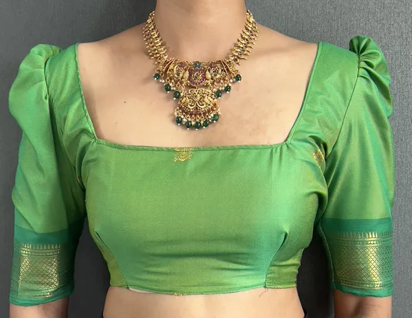Lemon_Green_Ready_To_Wear_Pure_Kanjivaram_Silk_Saree_With_Blouse_Piece_For_Women