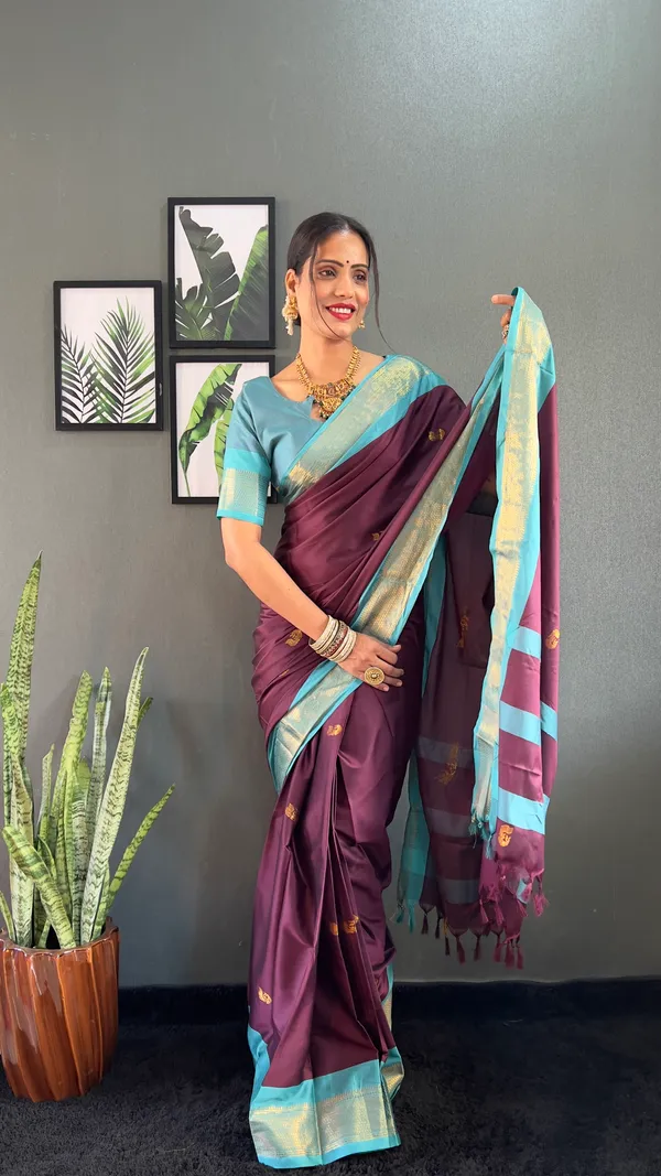 Purple_Sky_Ready_To_Wear_Pure_Kanjivaram_Silk_Saree_With_Blouse_Piece_For_Women