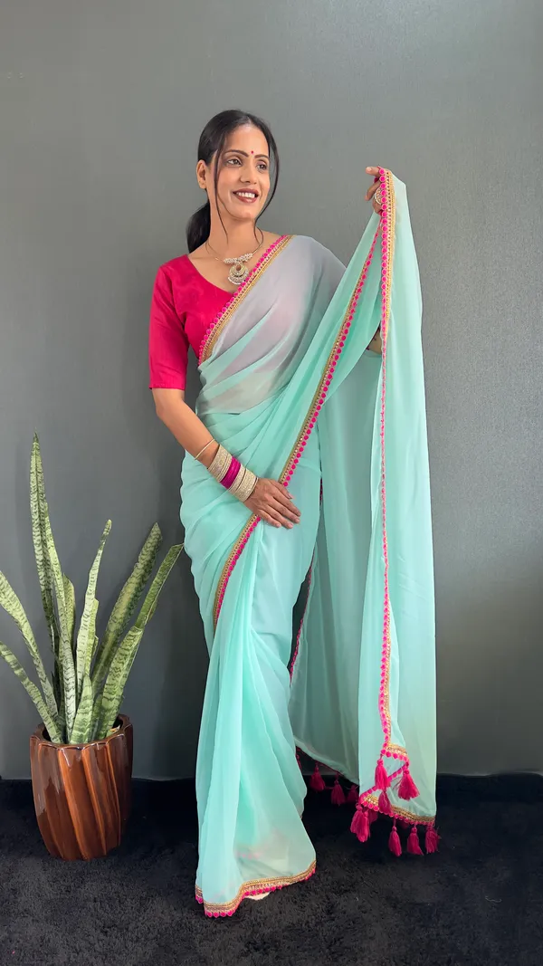 Aqua_Ready_To_Wear_Pure_Georgette_Saree_With_Fancy_Embroidlace_And_Blouse_Piece_For_Women