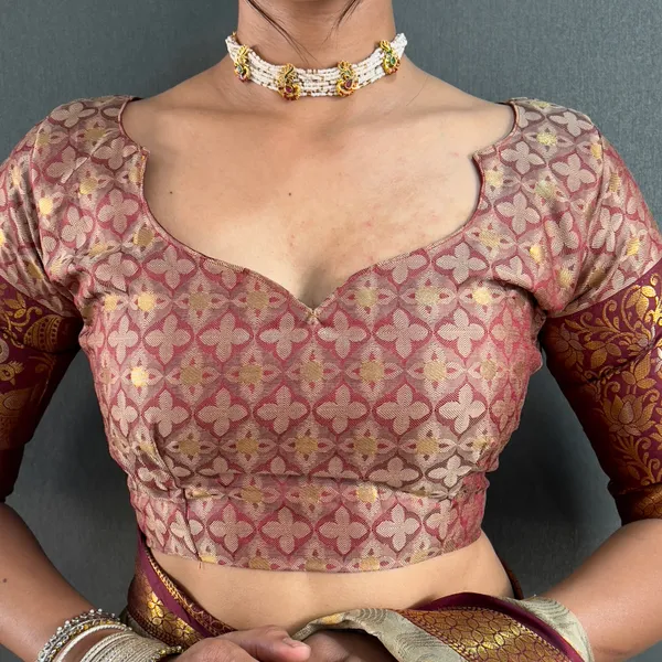 Beige_Elegant_Weave_Ready_To_Wear_Pure_Kanjivaram_Silk_Saree_With_Blouse_Piece_For_Women