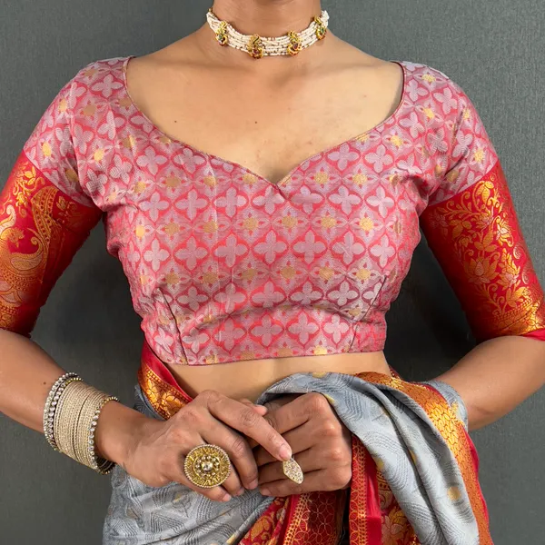Grey_Timeless_Tapestry_Ready_To_Wear_Pure_Kanjivaram_Silk_Saree_With_Blouse_Piece_For_Women