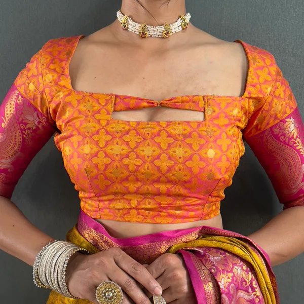 Mustard_Opulent_Ensemble_Ready_To_Wear_Pure_Kanjivaram_Silk_Saree_With_Blouse_Piece_For_Women