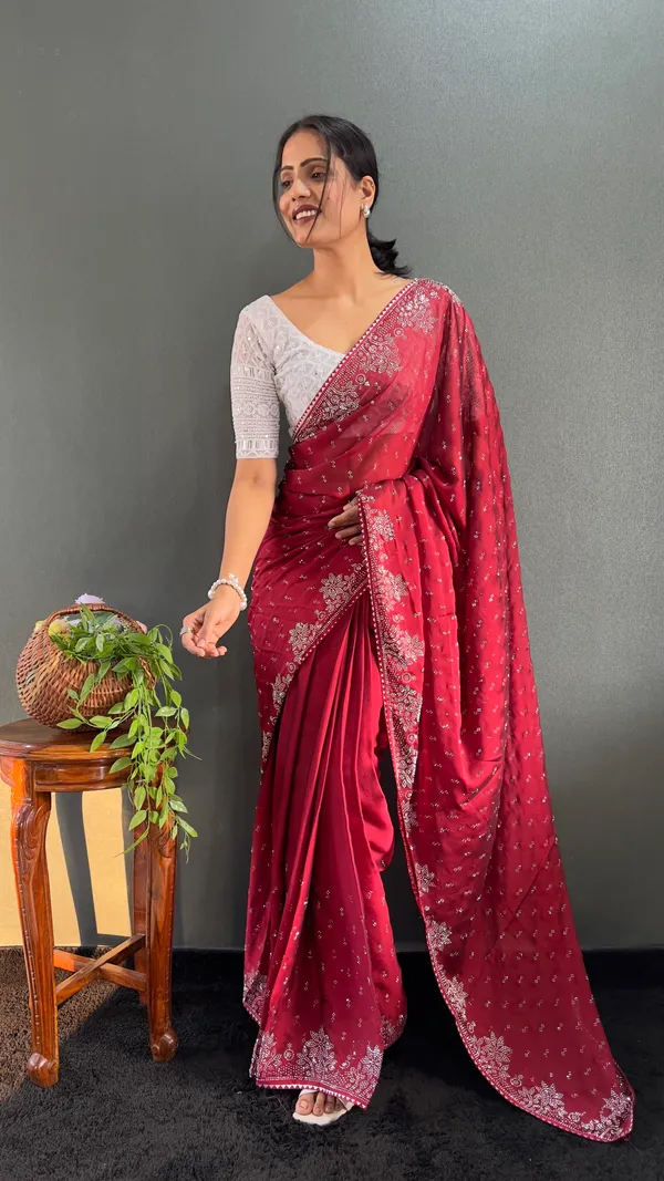 Maroon_Ready_To_Wear_Rangoli_Silk_Saree_With_Fancy_Stone_Work_For_Women