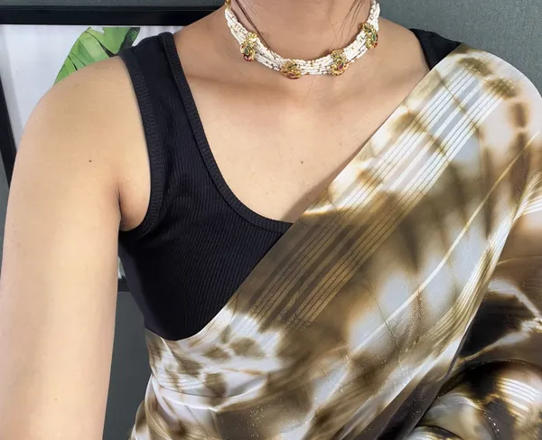 Brown_Ready_To_Wear_Pure_Georgette_Sibori_Printed_Saree_For_Women