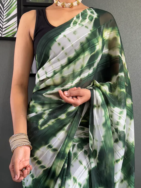 Green_Ready_To_Wear_Pure_Georgette_Sibori_Printed_Saree_For_Women