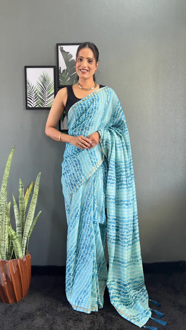 Sky_Indian_Ensemble_Ready_To_Wear_Pure_Linen_Silk_Saree_With_Bandhani_Pattern_Printed_Work_For_Women