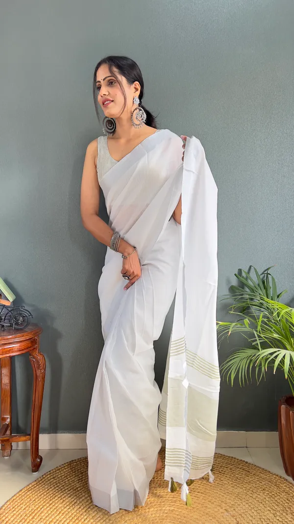 Mehendi_Ready_To_Wear_Pure_Khadi_Linen_Cotton_Silk_Saree_With_Blouse_Piece_For_Women