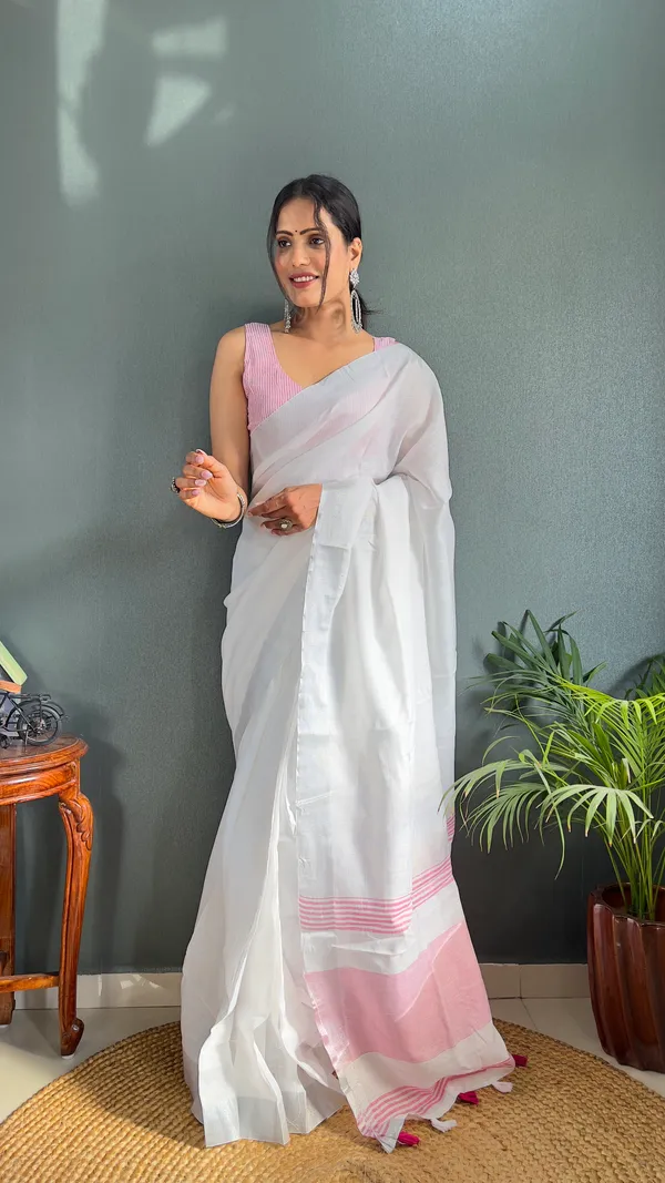 Pink_Ready_To_Wear_Pure_Khadi_Linen_Cotton_Silk_Saree_With_Blouse_Piece_For_Women