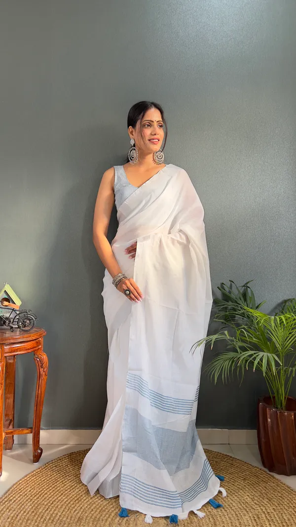 Sky_Ready_To_Wear_Pure_Khadi_Linen_Cotton_Silk_Saree_With_Blouse_Piece_For_Women