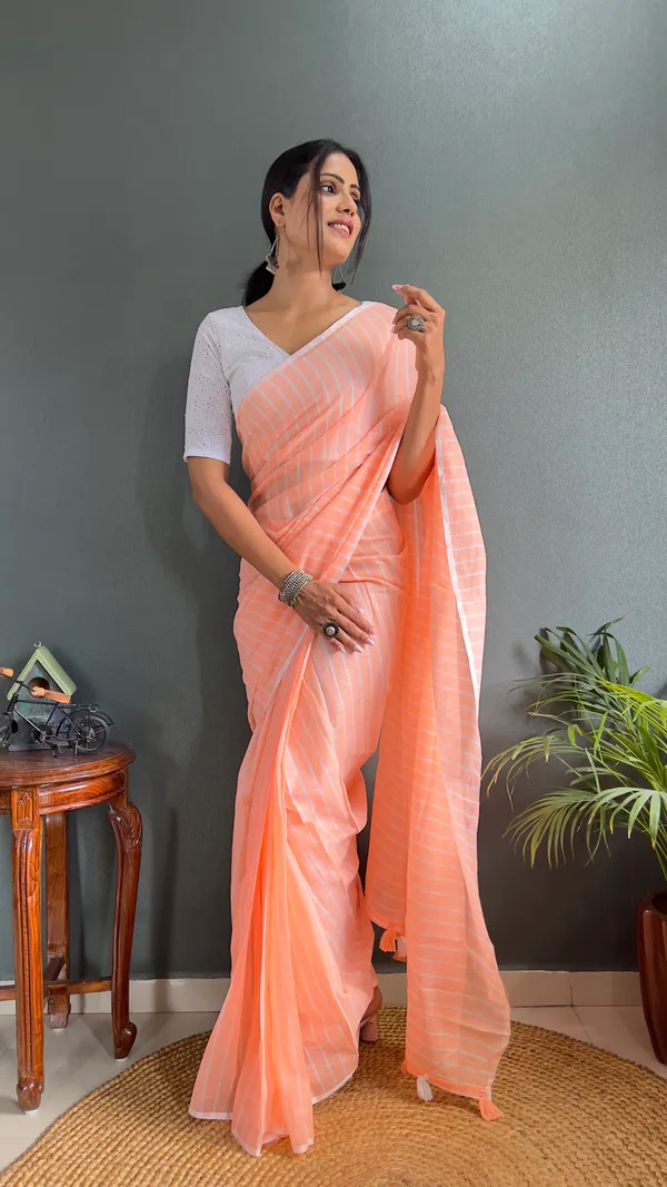Orange_Ready_To_Wear_Pure_Khadi_Linen_Cotton_Silk_Saree_With_Blouse_Piece_For_Women