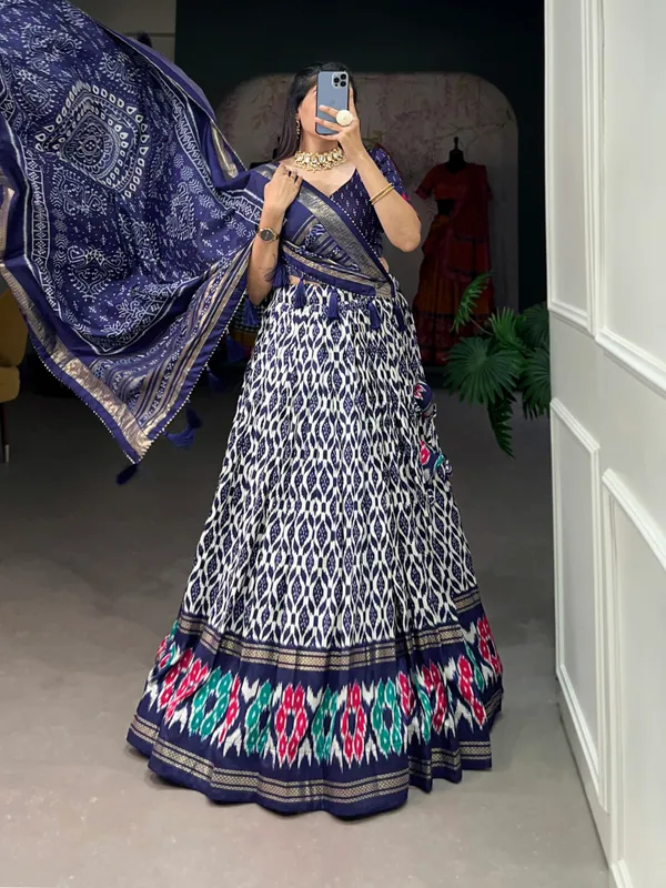 dola_silk_Women's_Wedding_Special_Floral_Lehenga_Choli_with_Foil_Print_&_Gotta_Patti_Dupatta_(blue)