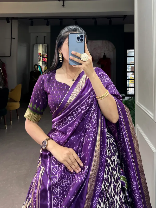dola_silk_Women's_Wedding_Special_Floral_Lehenga_Choli_with_Foil_Print_&_Gotta_Patti_Dupatta_(purple)