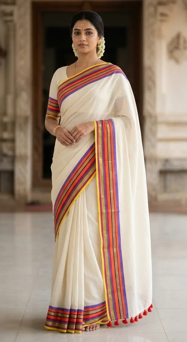 Off_White_Designer_Mul_Cotton_Handloom_Saree