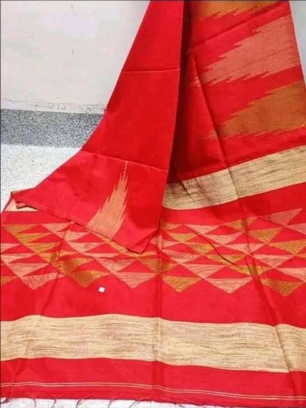 Red_Cotton_Silk_Handloom_Saree